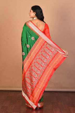 Green Pure Silk Saree with Blouse Piece - Keya Seth Exclusive
