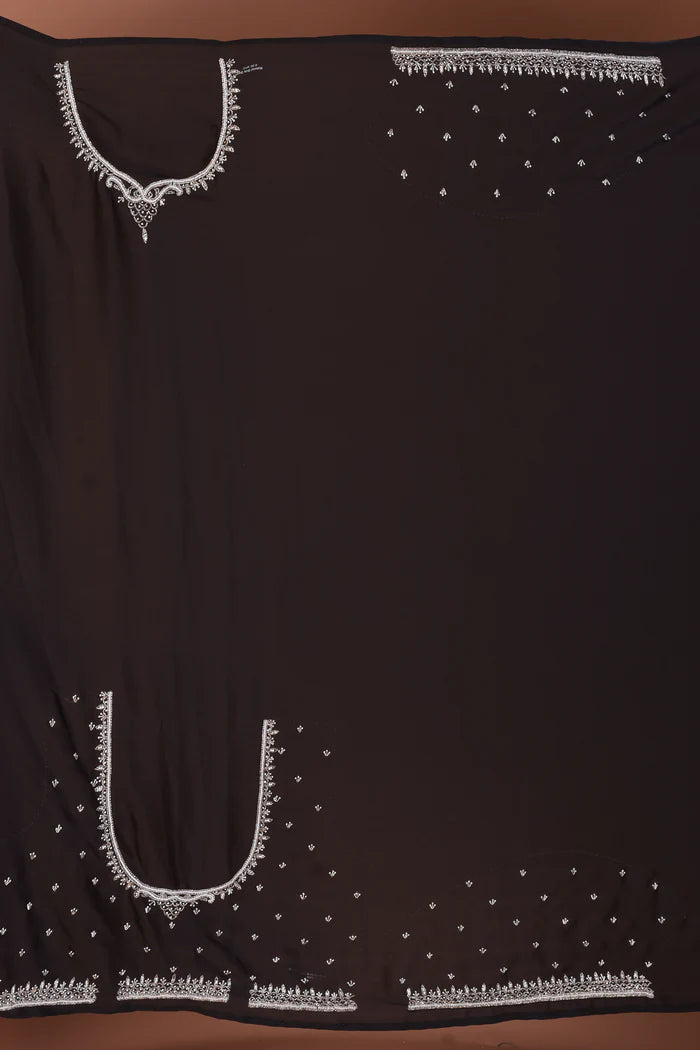 Black Blended Satin Silk Saree - Keya Seth Exclusive