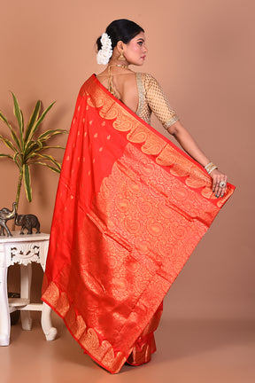 Crimson Red Pure Kanjivaram Saree - Keya Seth Exclusive