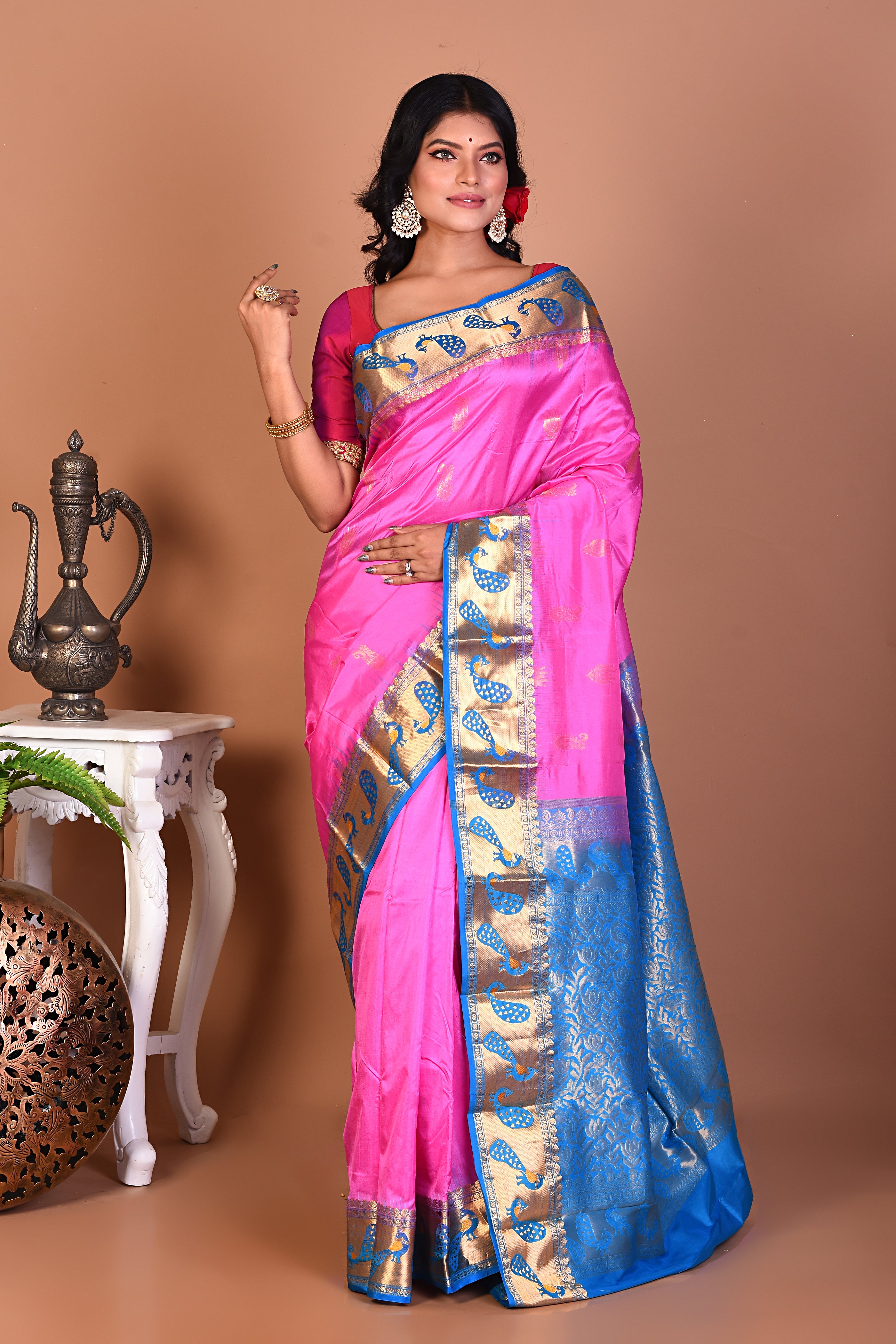 Elegant Light Pink Kanjivaram Saree - Keya Seth Exclusive