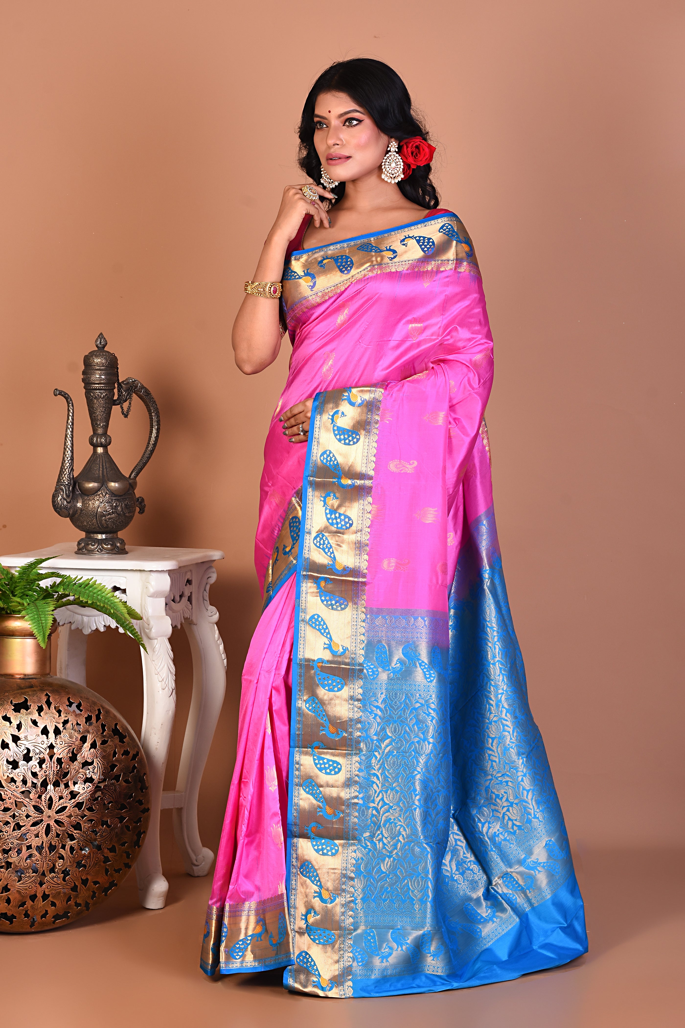 Elegant Light Pink Kanjivaram Saree - Keya Seth Exclusive