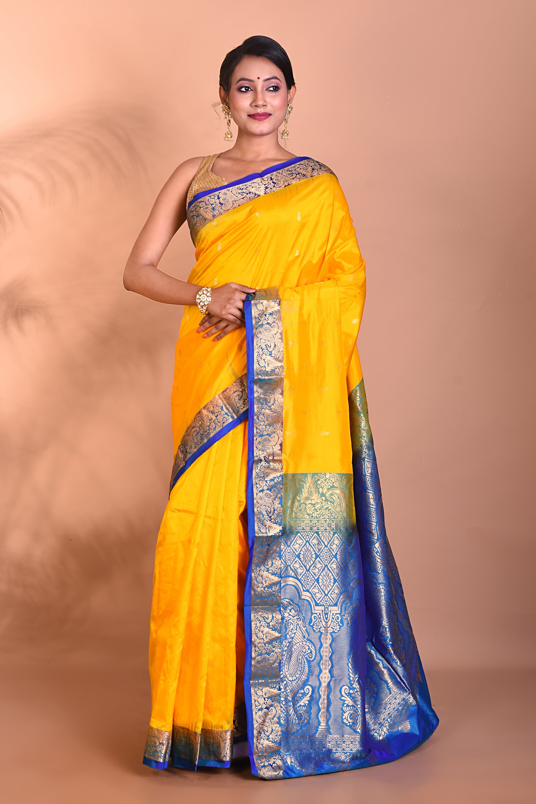 Beautiful Yellow Kanjivaram Saree - Keya Seth Exclusive