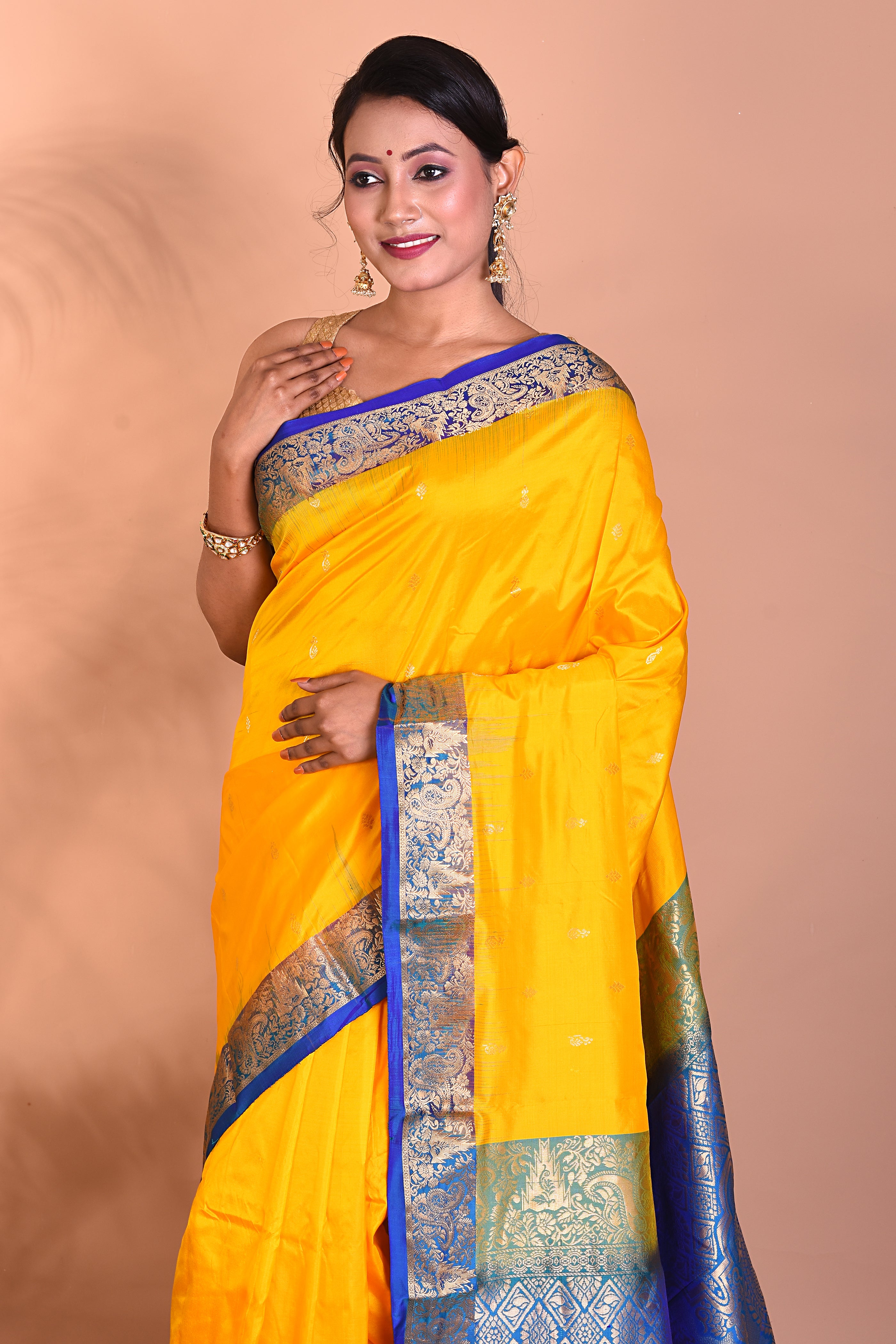 Beautiful Yellow Kanjivaram Saree - Keya Seth Exclusive