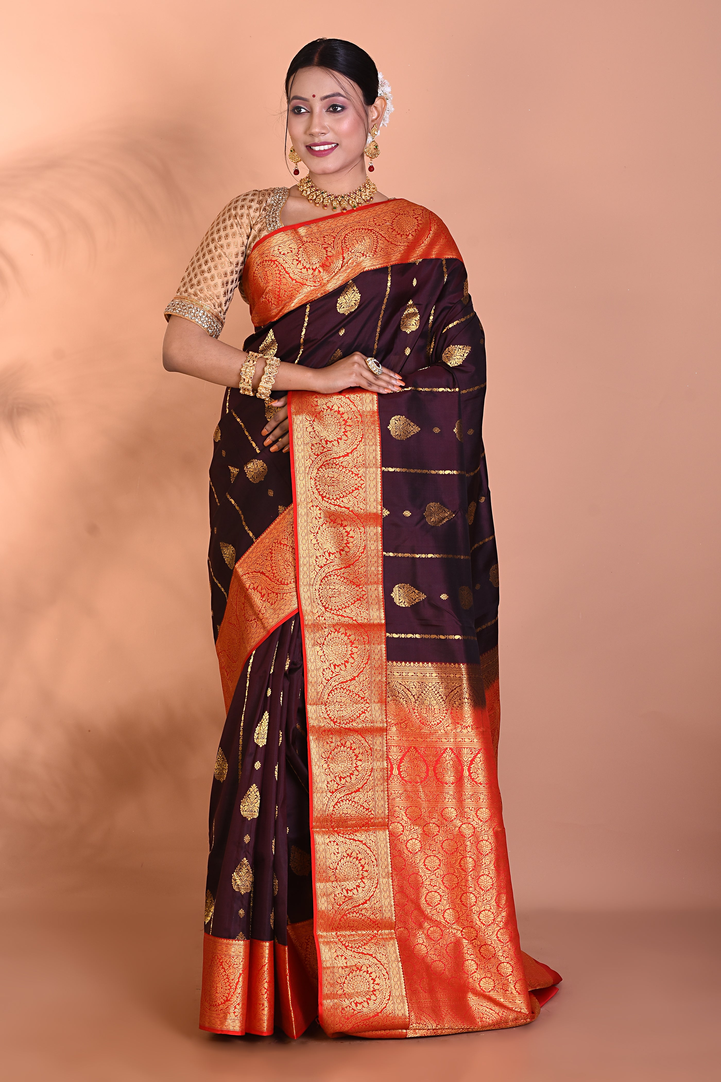 Gorgeous Wine Kanjivaram Saree - Keya Seth Exclusive