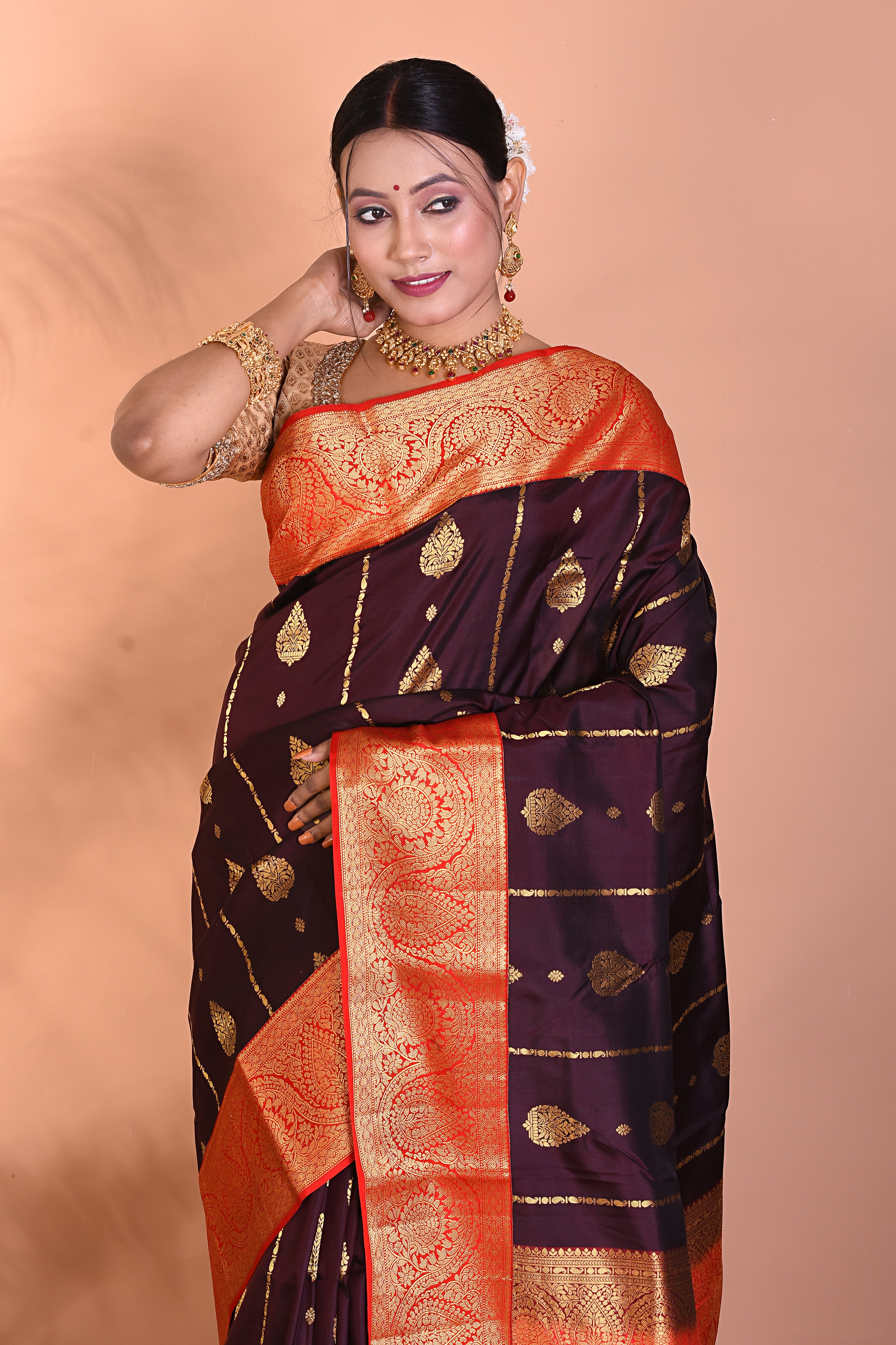 Gorgeous Wine Kanjivaram Saree - Keya Seth Exclusive