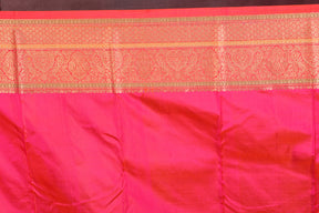 Bottle Green Dual Tone with Red Borders Pure Kanjivaram Saree - Keya Seth Exclusive