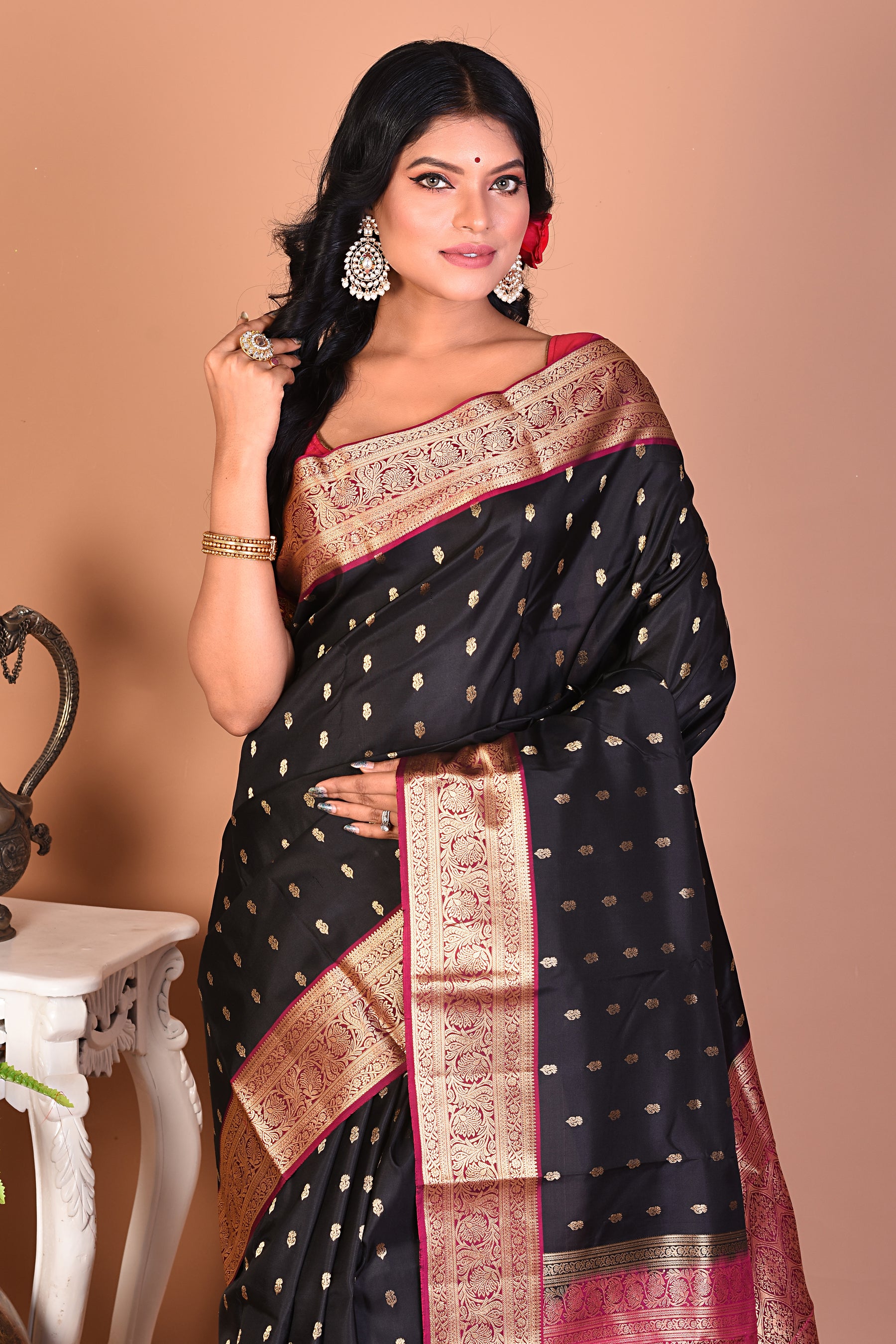 Elegant Black Kanjivaram Saree - Keya Seth Exclusive