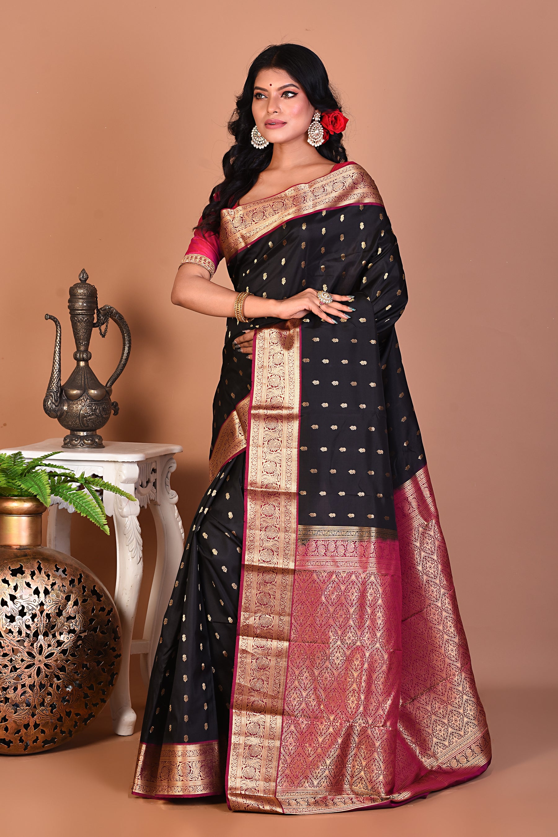 Elegant Black Kanjivaram Saree - Keya Seth Exclusive