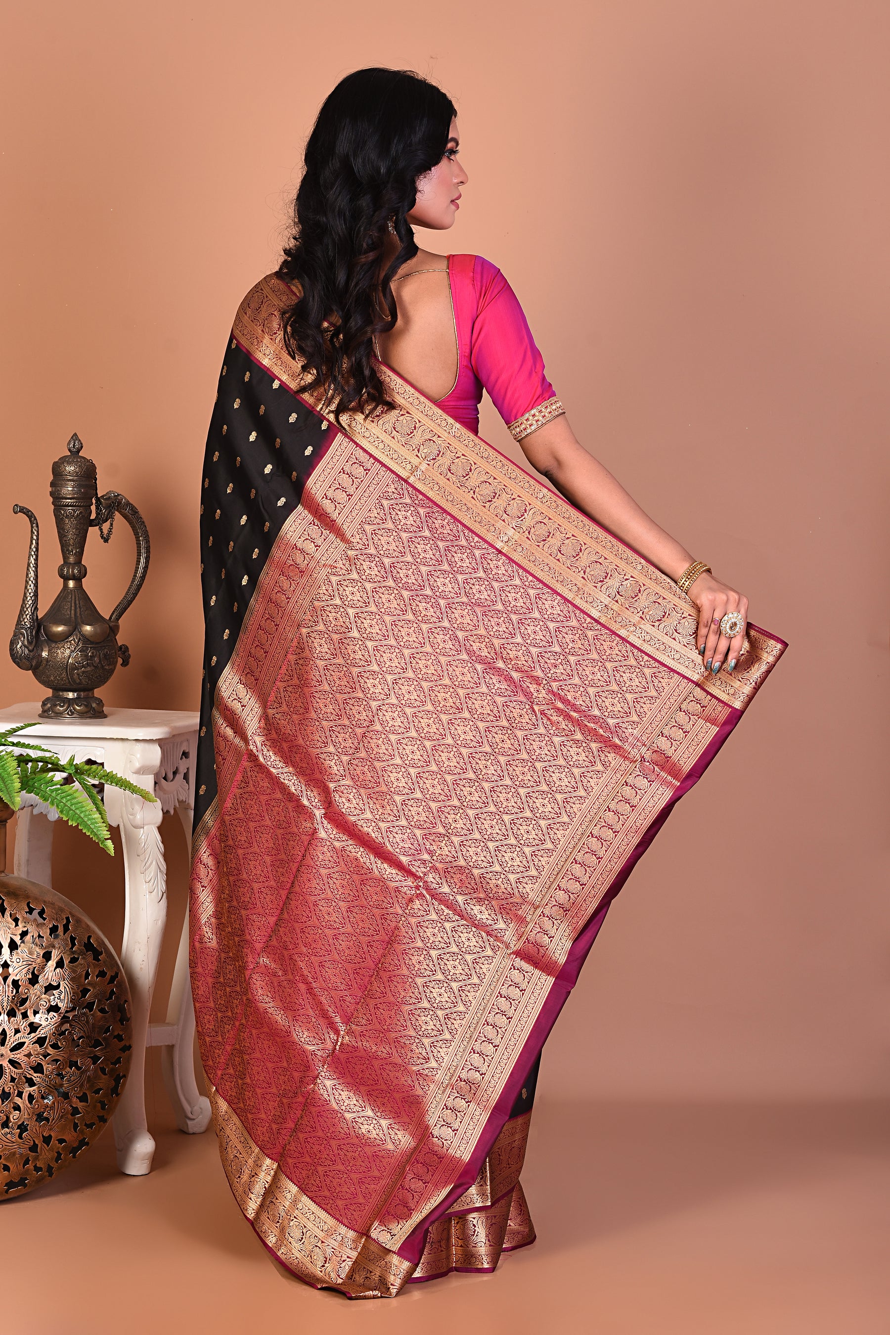 Elegant Black Kanjivaram Saree - Keya Seth Exclusive