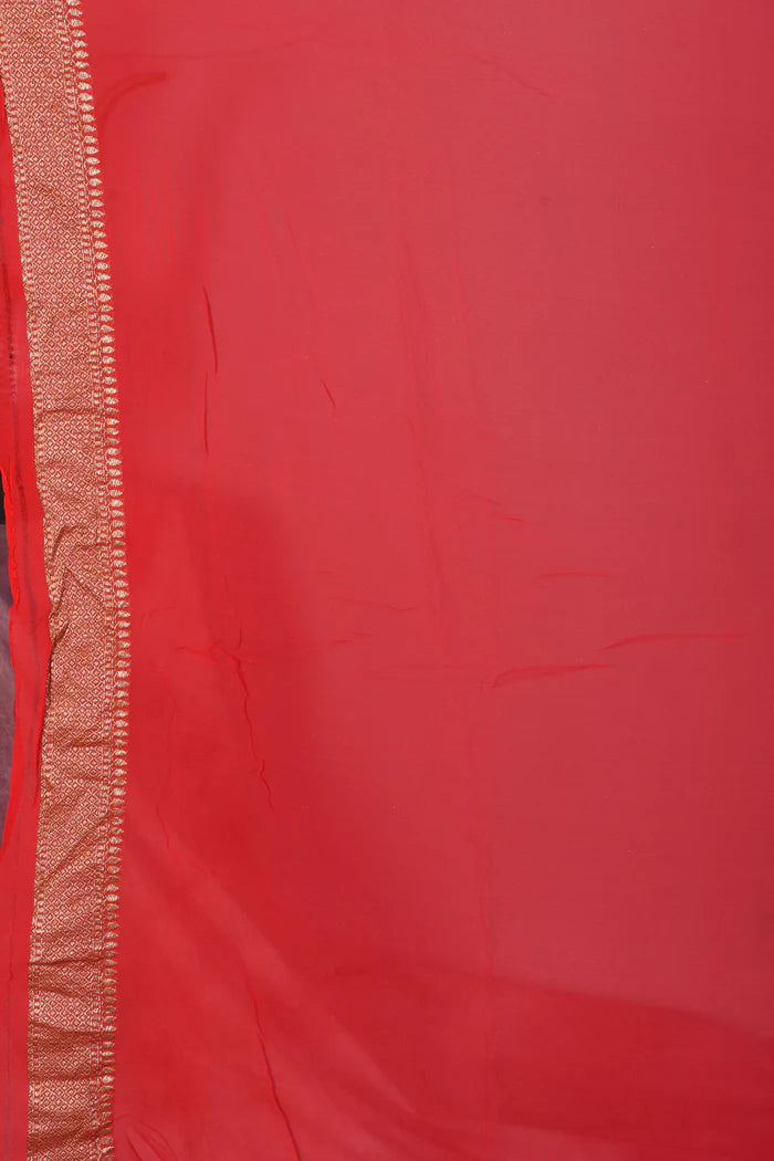 Deep Green Pure Georgette Khaddi Saree - Keya Seth Exclusive