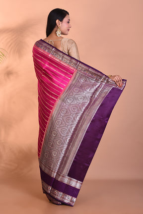 Rani Pure Chiniya Silk Saree - Keya Seth Exclusive