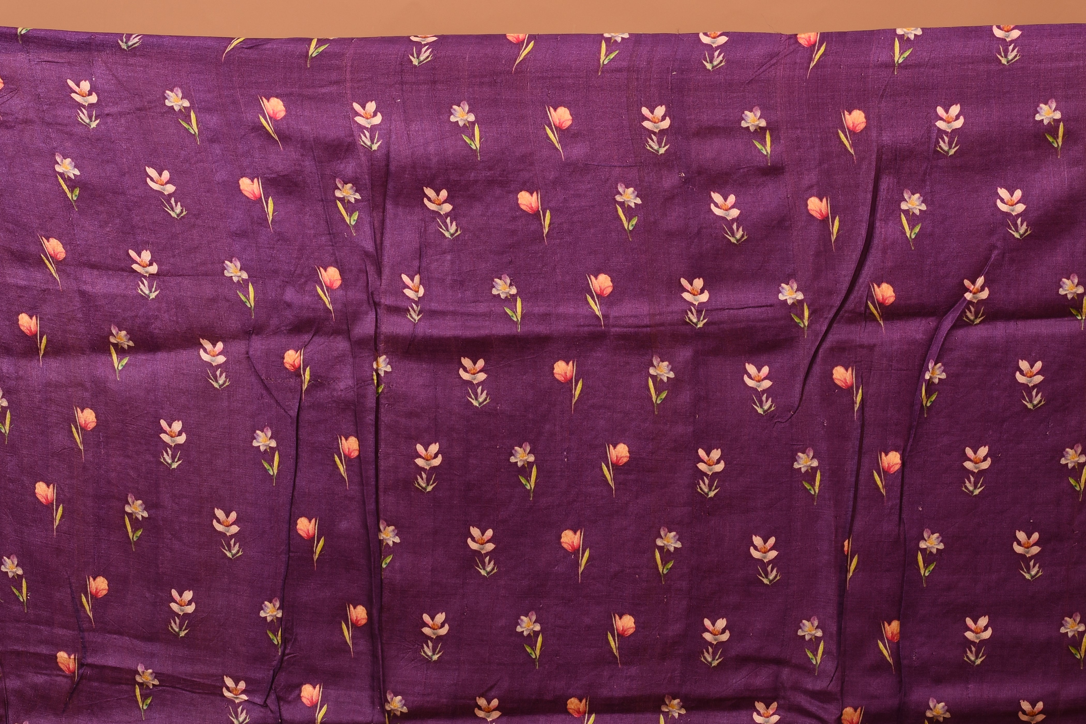 Deep Purple Printed Pure Tussar Saree - Keya Seth Exclusive