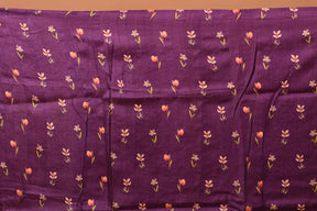 Deep Purple Printed Pure Tussar Saree - Keya Seth Exclusive