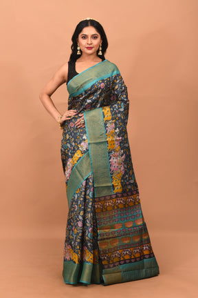 Grey Viscose Printed Silk Saree - Keya Seth Exclusive