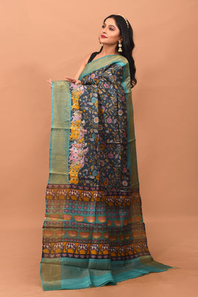 Grey Viscose Printed Silk Saree - Keya Seth Exclusive