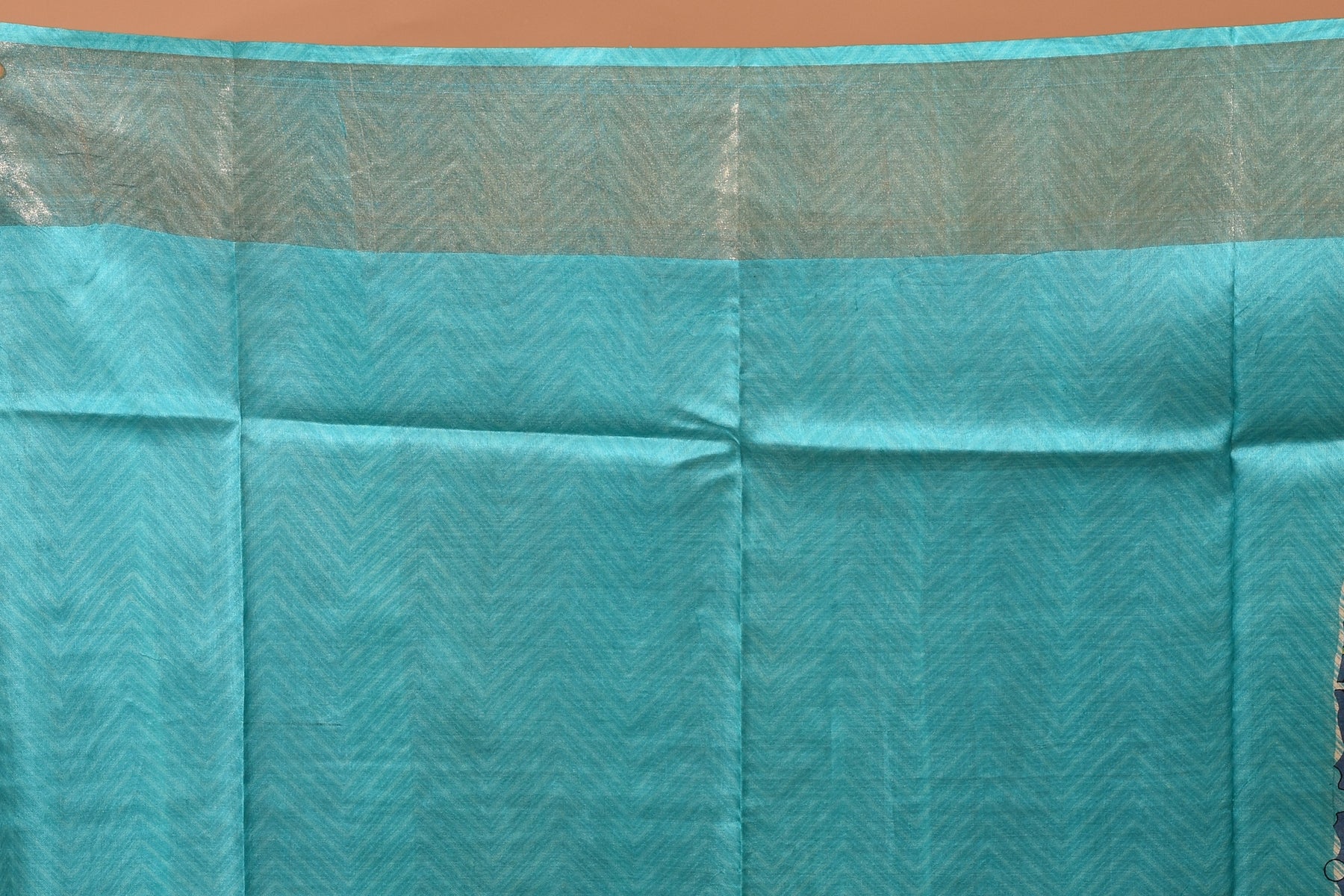 Light Blue Viscose Printed Silk Saree - Keya Seth Exclusive