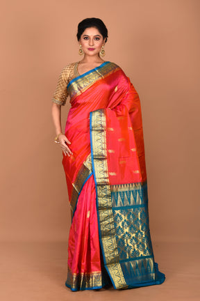 Dual Tone Pink Pure Kanjivaram Saree - Keya Seth Exclusive