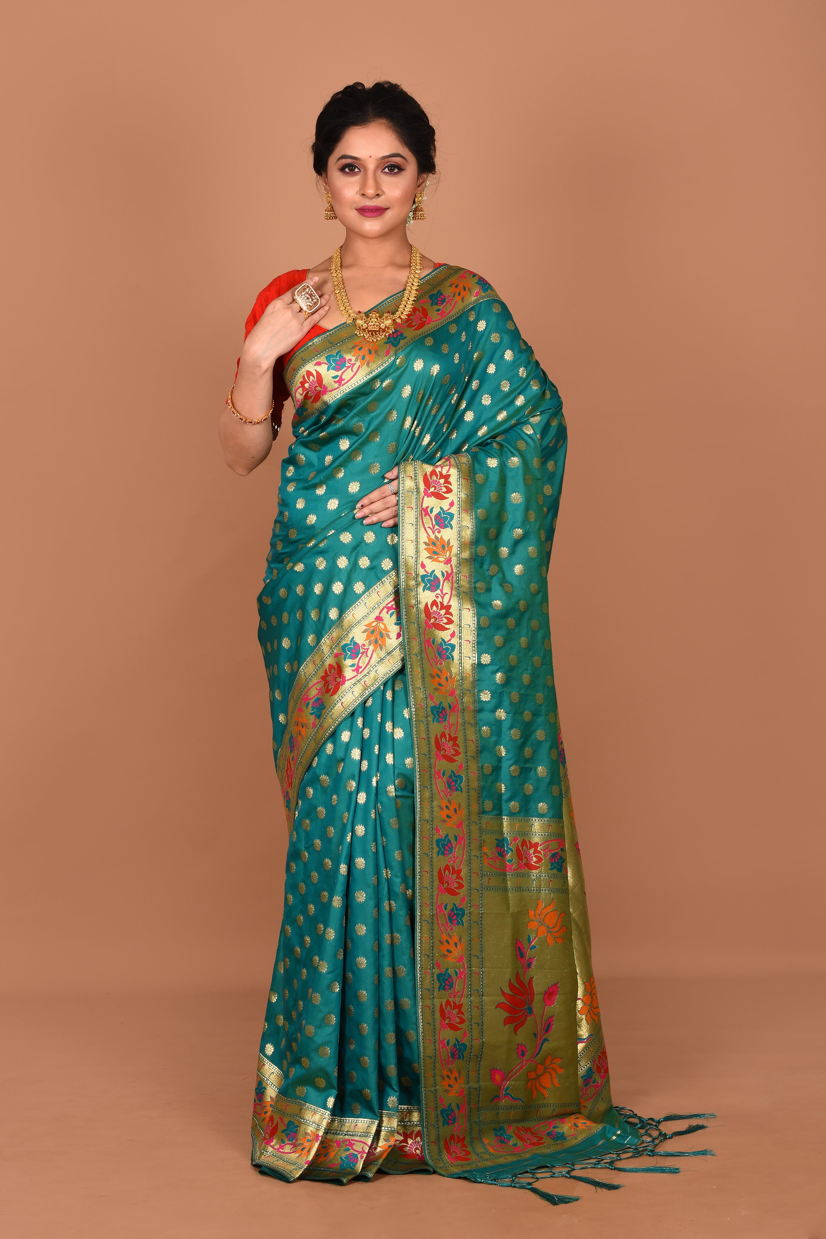 Rama Green Blended Paithani Saree - Keya Seth Exclusive