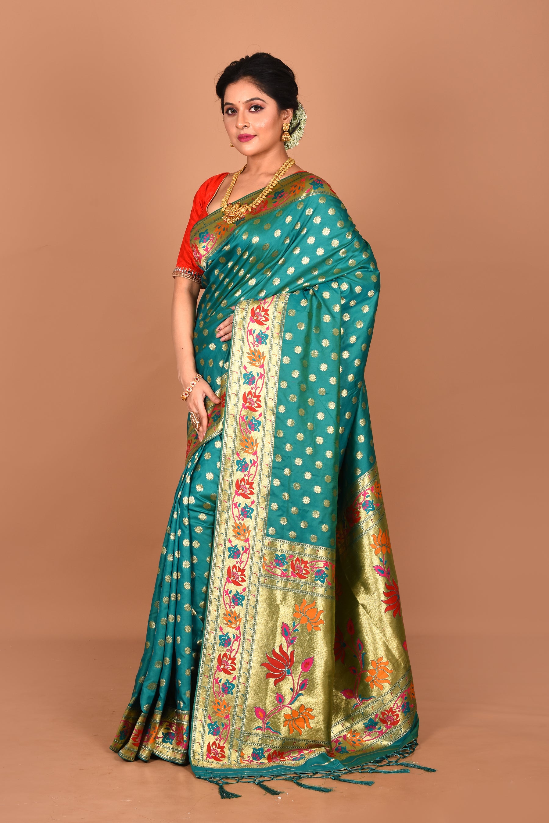 Rama Green Blended Paithani Saree - Keya Seth Exclusive