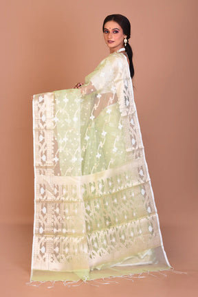 Mint Green Blended Organza Saree with Blouse Piece - Keya Seth Exclusive