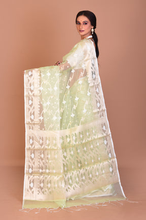 Mint Green Blended Organza Saree with Blouse Piece - Keya Seth Exclusive