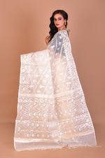 Load image into Gallery viewer, Off-white Blended Organza Saree with Blouse Piece - Keya Seth Exclusive
