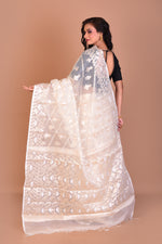 Load image into Gallery viewer, Off-white Blended Organza Saree with Blouse Piece - Keya Seth Exclusive
