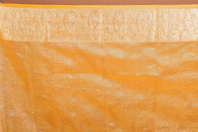 Yellow and Golden Fancy Blended Tissue Saree with Blouse Piece - Keya Seth Exclusive