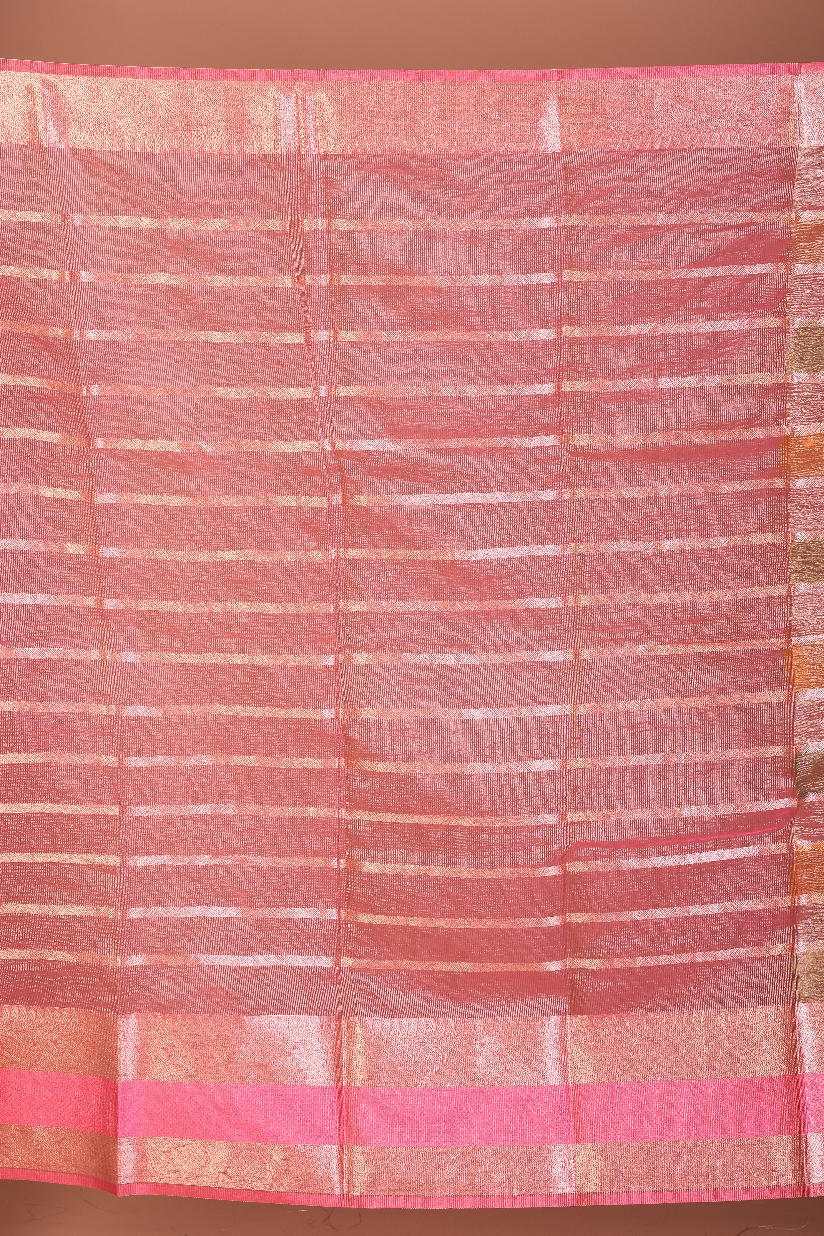 Pink Multi-coloured Blended Tissue Saree with Blouse Piece - Keya Seth Exclusive