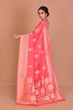 Pink Fancy Khaddi Saree with Blouse Piece - Keya Seth Exclusive