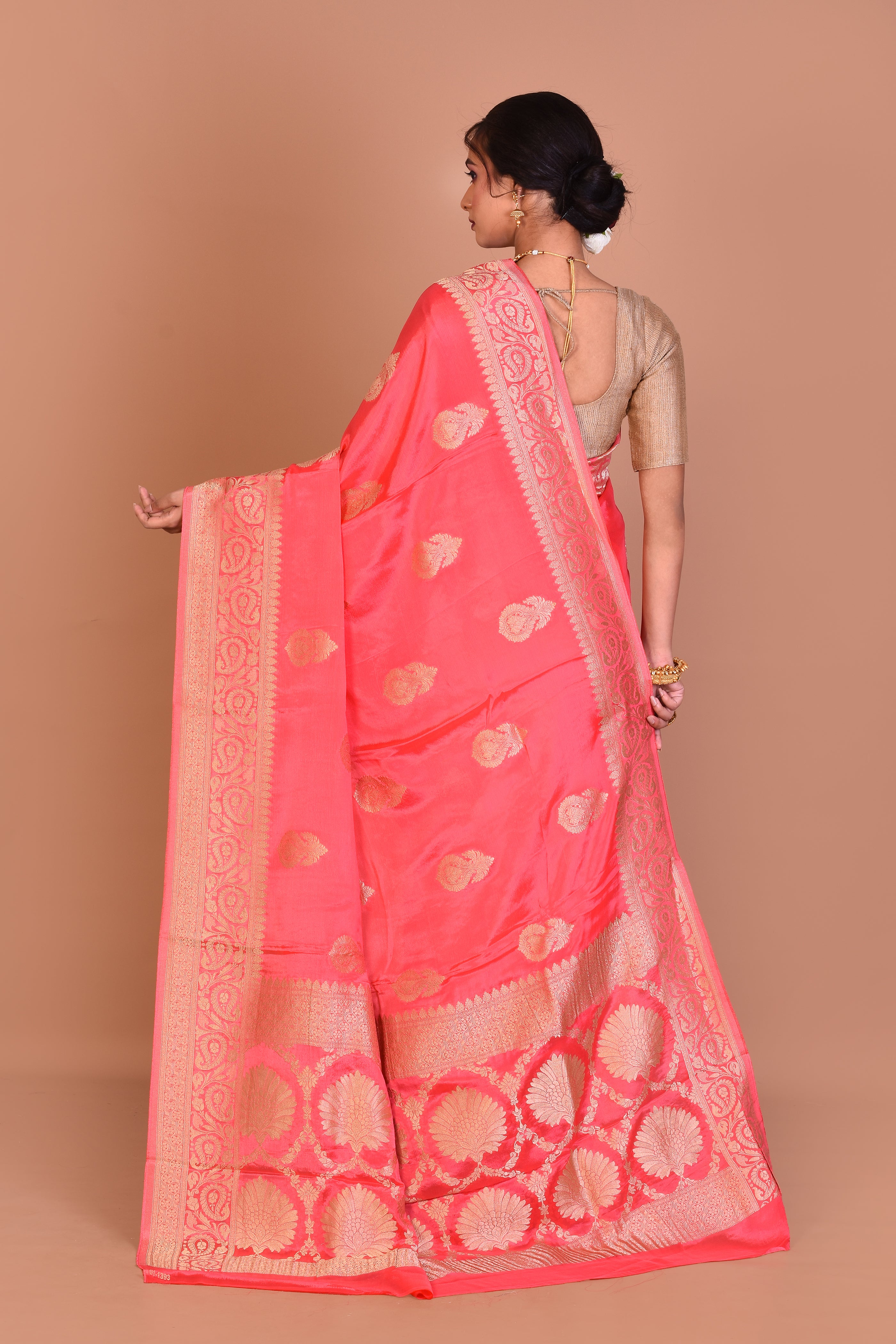 Pink Fancy Khaddi Saree with Blouse Piece - Keya Seth Exclusive