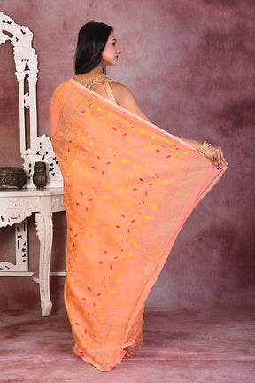 Beautiful Orange Jamdani Saree - Keya Seth Exclusive