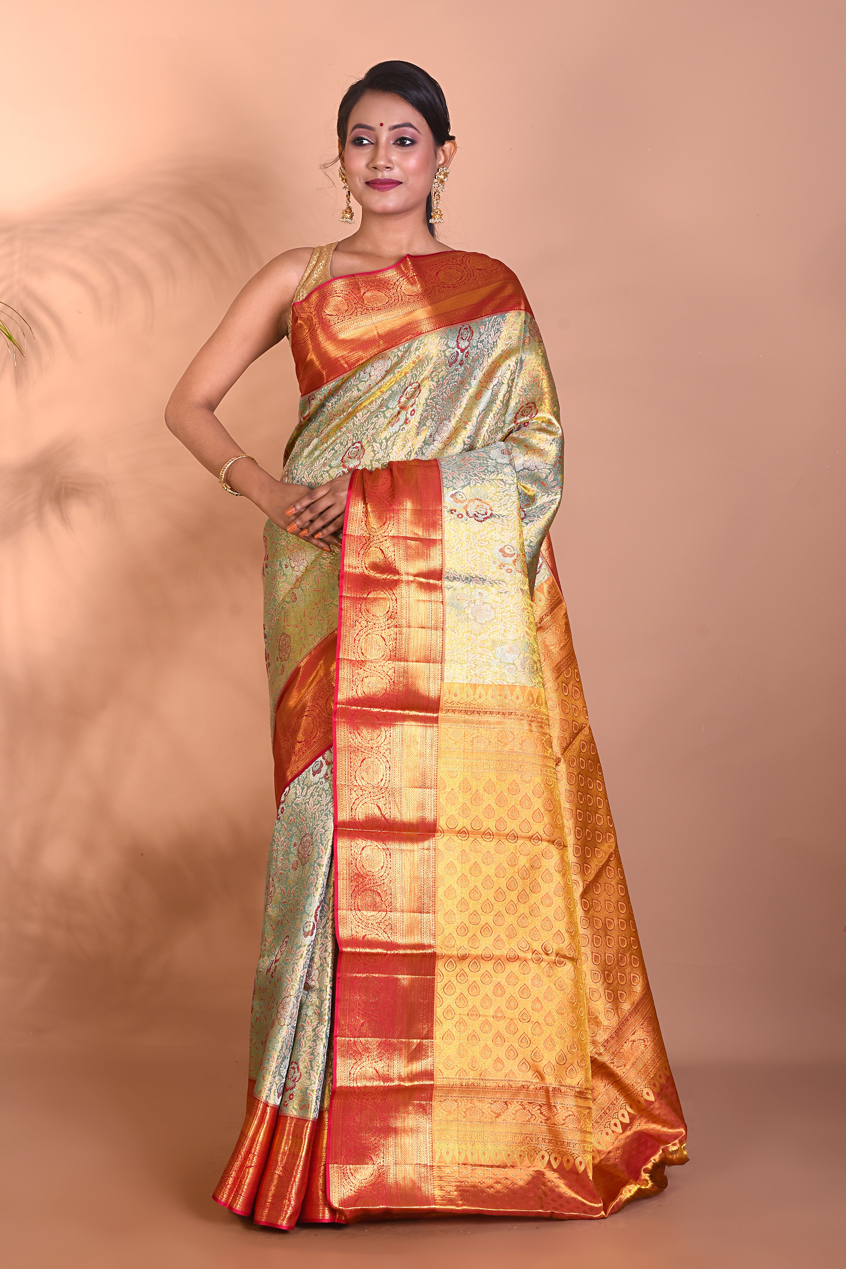 Elegant Green Pure Kanjivaram Saree - Keya Seth Exclusive