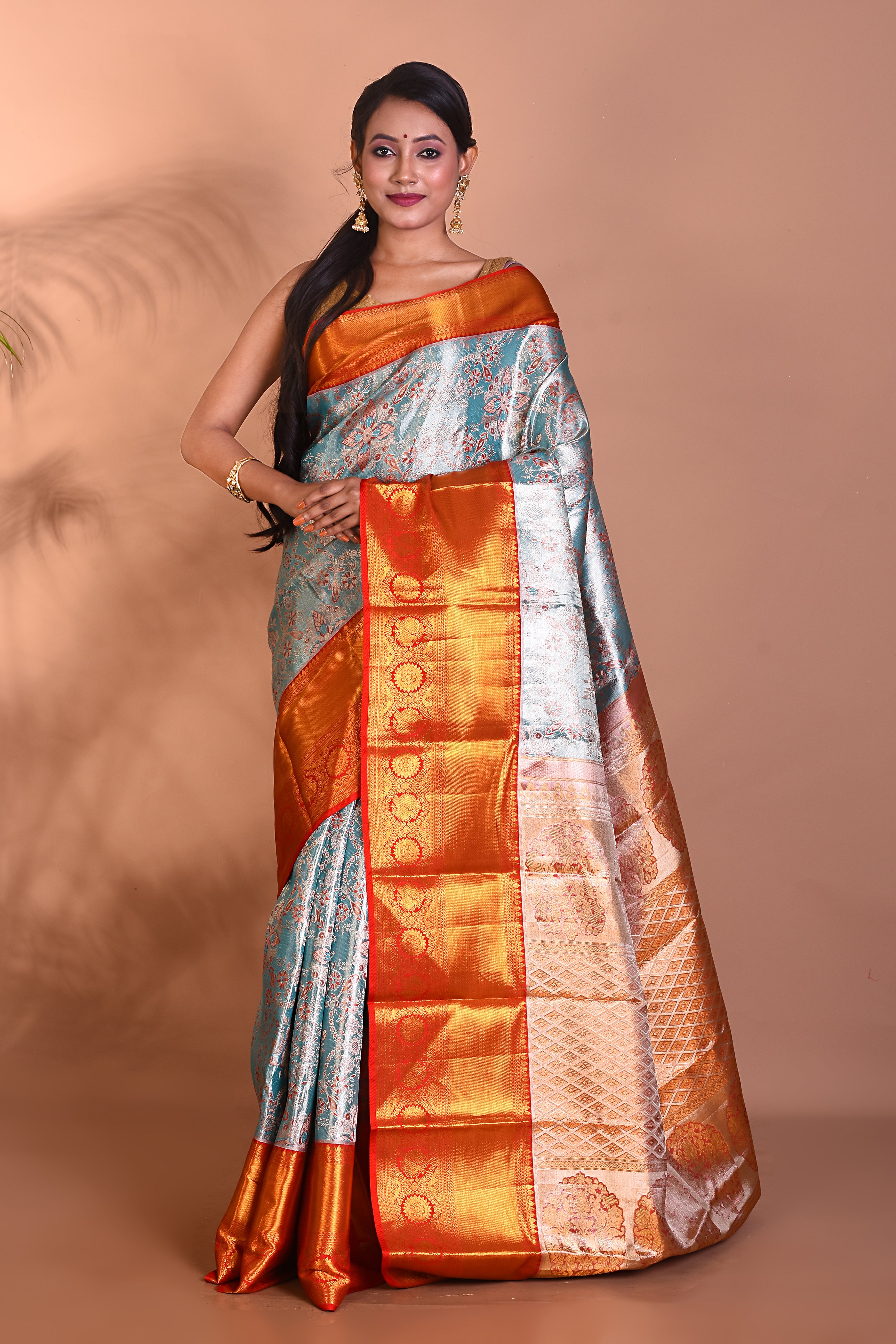 Elegant Blue Pure Kanjivaram Saree - Keya Seth Exclusive