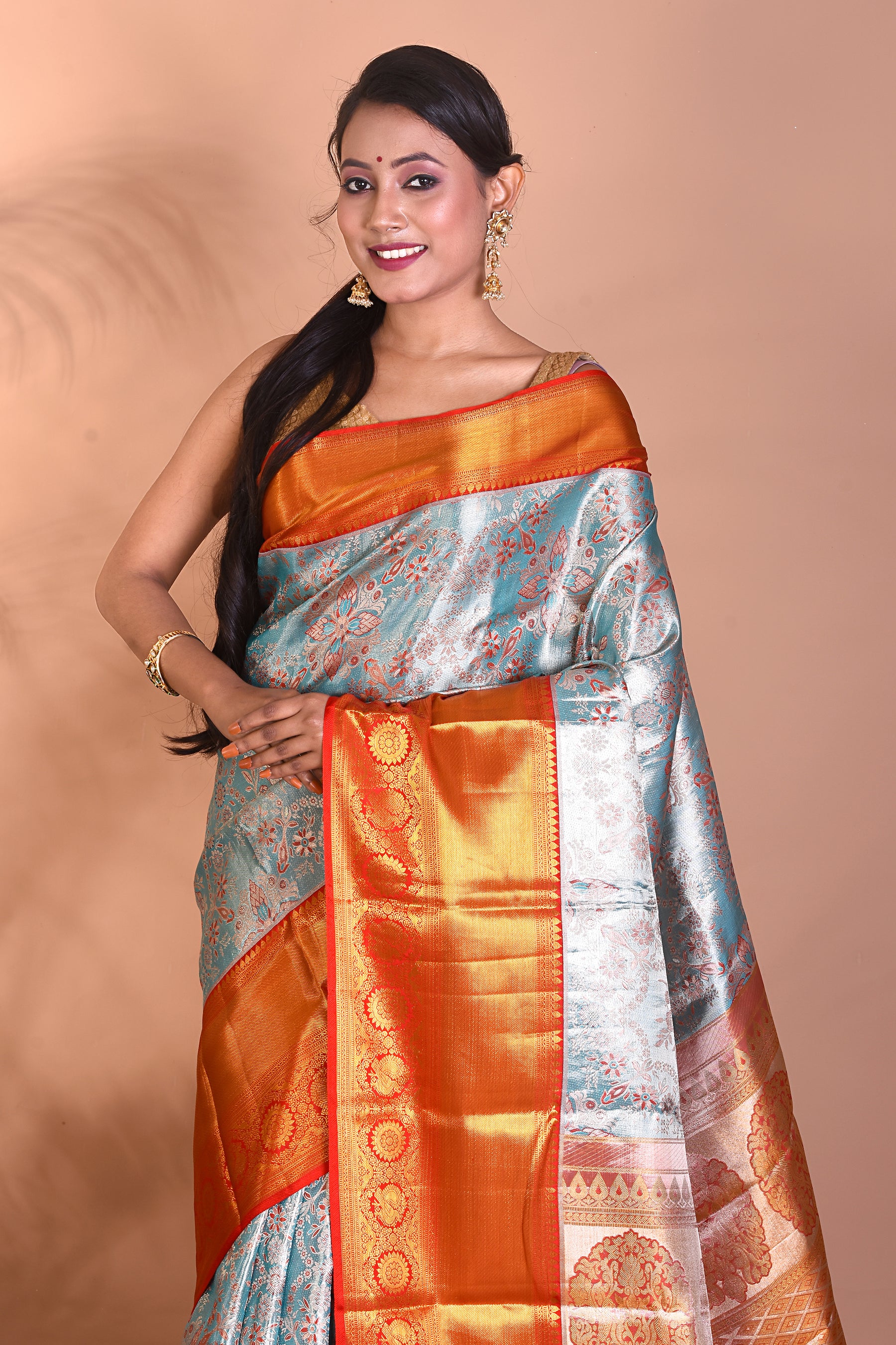 Elegant Blue Pure Kanjivaram Saree - Keya Seth Exclusive