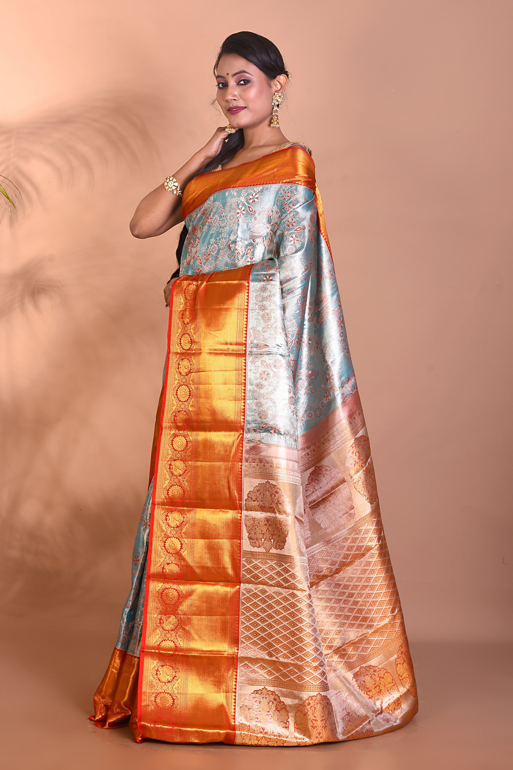 Elegant Blue Pure Kanjivaram Saree - Keya Seth Exclusive