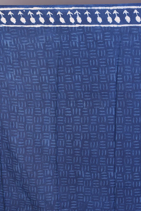 Navy Blue Blended Silk Saree with ThreadWorks - Keya Seth Exclusive