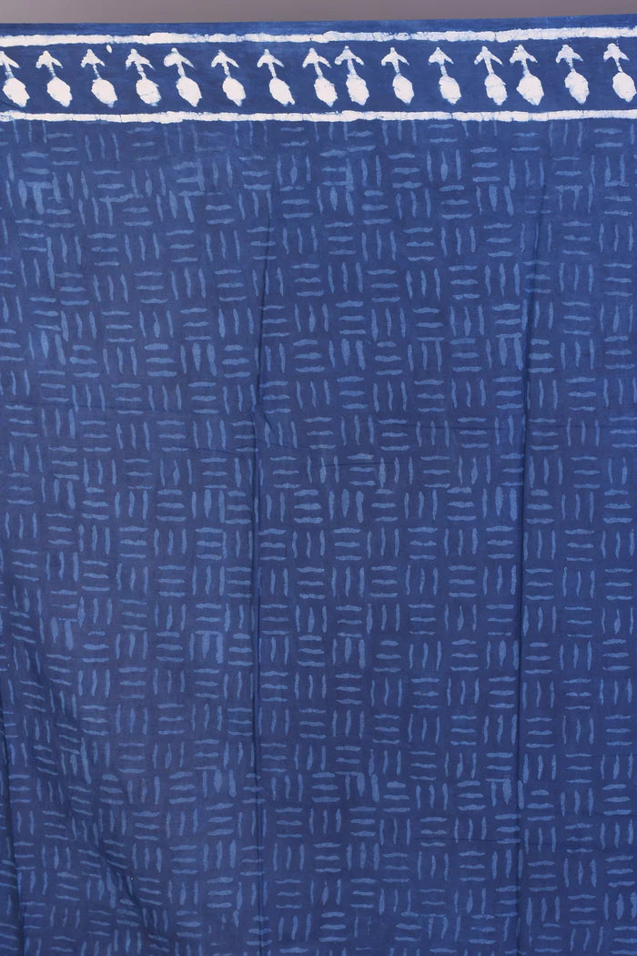 Navy Blue Blended Silk Saree with ThreadWorks - Keya Seth Exclusive