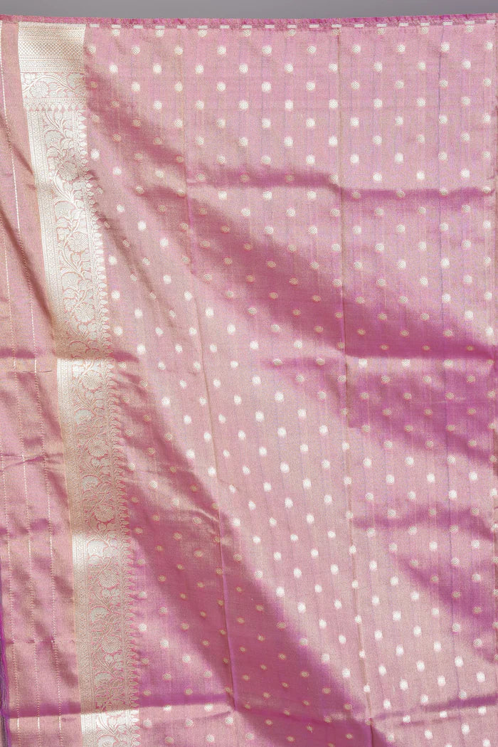 Magenta Crushed Tissue Saree with Zari Works - Keya Seth Exclusive