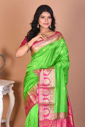 Gorgeous Bright Green Kanjivaram Saree - Keya Seth Exclusive