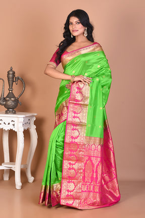 Gorgeous Bright Green Kanjivaram Saree - Keya Seth Exclusive