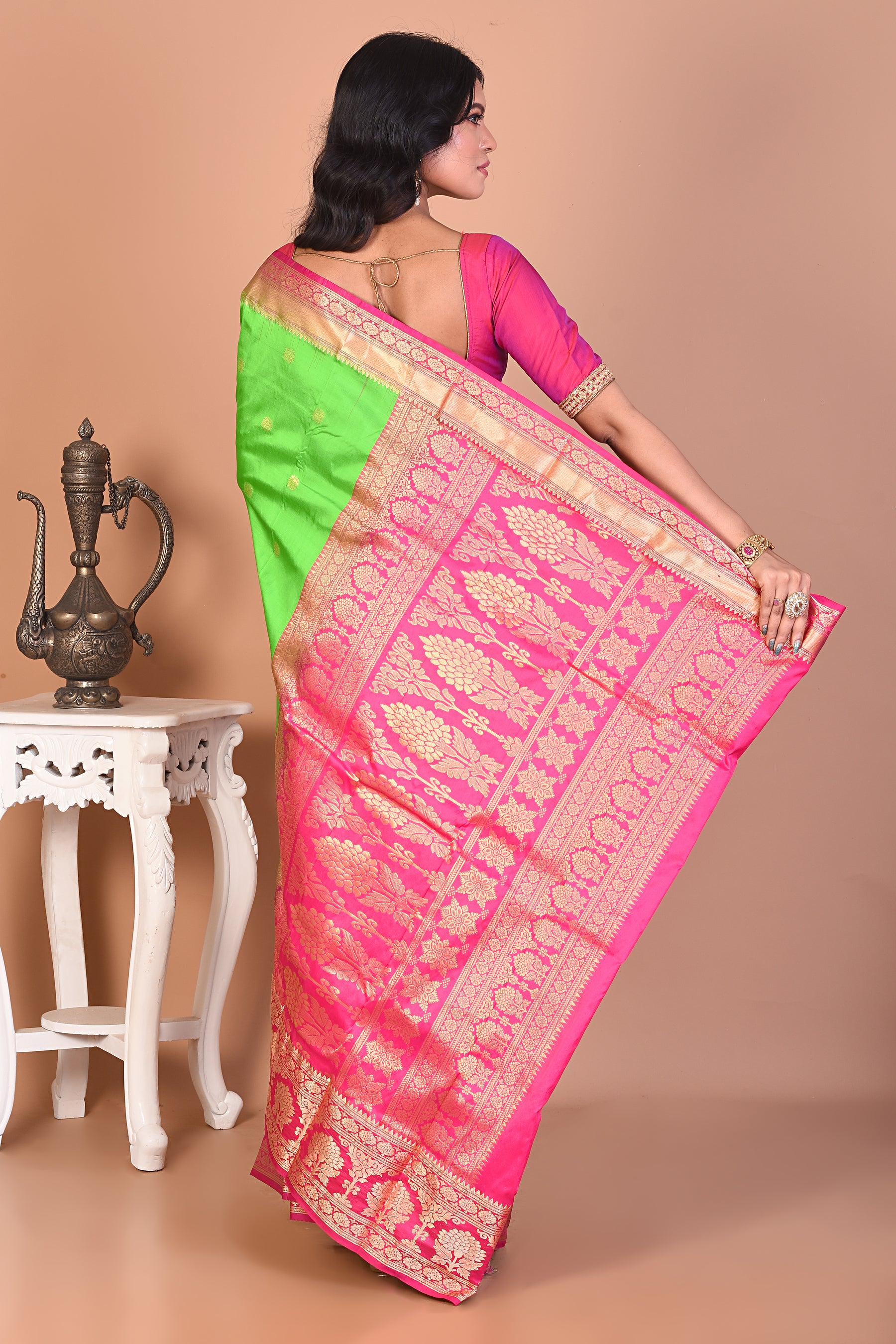 Gorgeous Bright Green Kanjivaram Saree - Keya Seth Exclusive