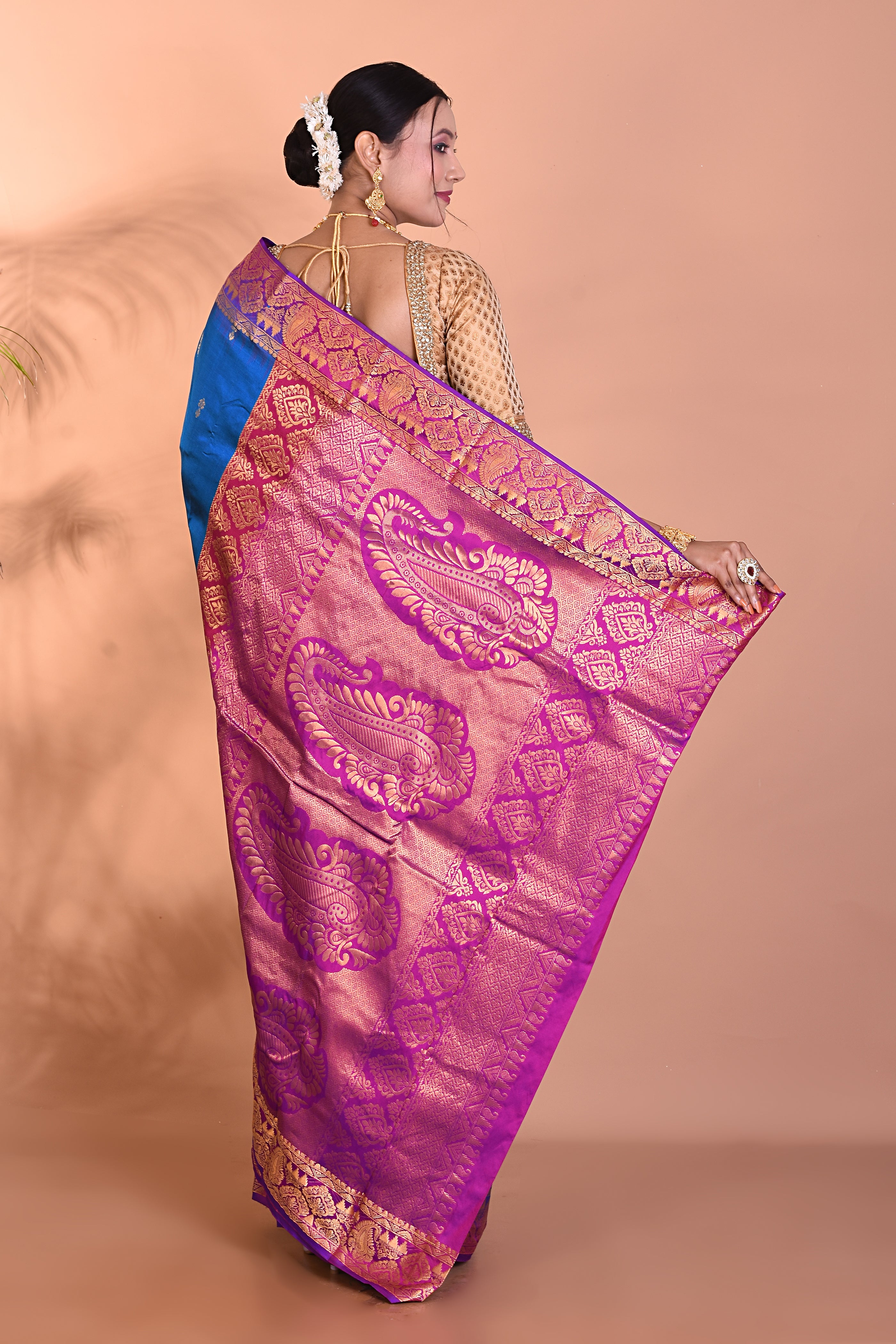 Beautiful Blue Kanjivaram Saree - Keya Seth Exclusive