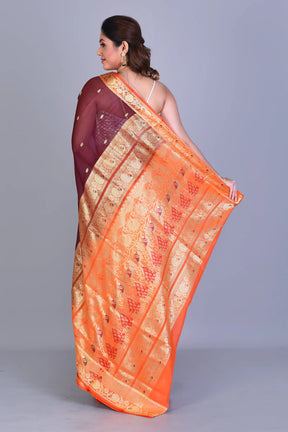 Wine Pattu Silk Saree with Blouse Piece - Keya Seth Exclusive