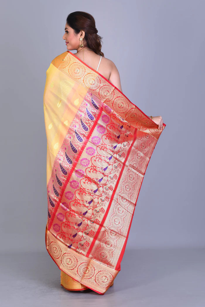 Yellow Pattu Silk Saree with Blouse Piece - Keya Seth Exclusive