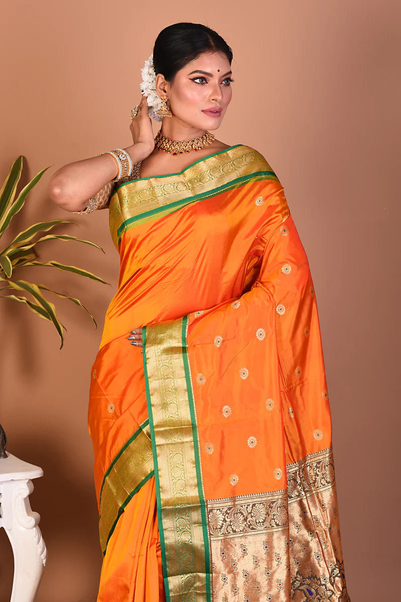 Mustard Pure Kanjivaram Saree - Keya Seth Exclusive