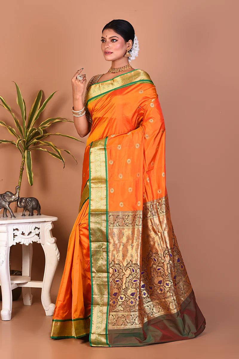 Mustard Pure Kanjivaram Saree - Keya Seth Exclusive