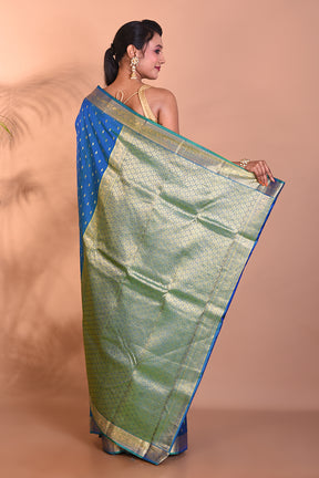 Elegant Blue Dual Tone Pure Kanjivaram Saree - Keya Seth Exclusive