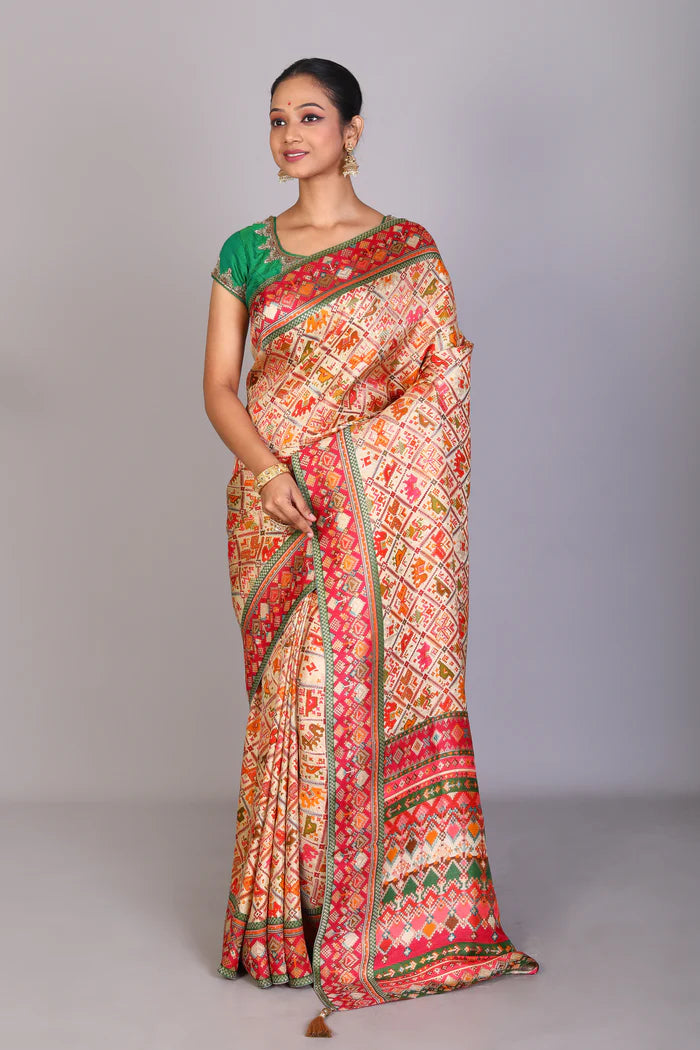Multicolored Blended Silk Saree - Keya Seth Exclusive