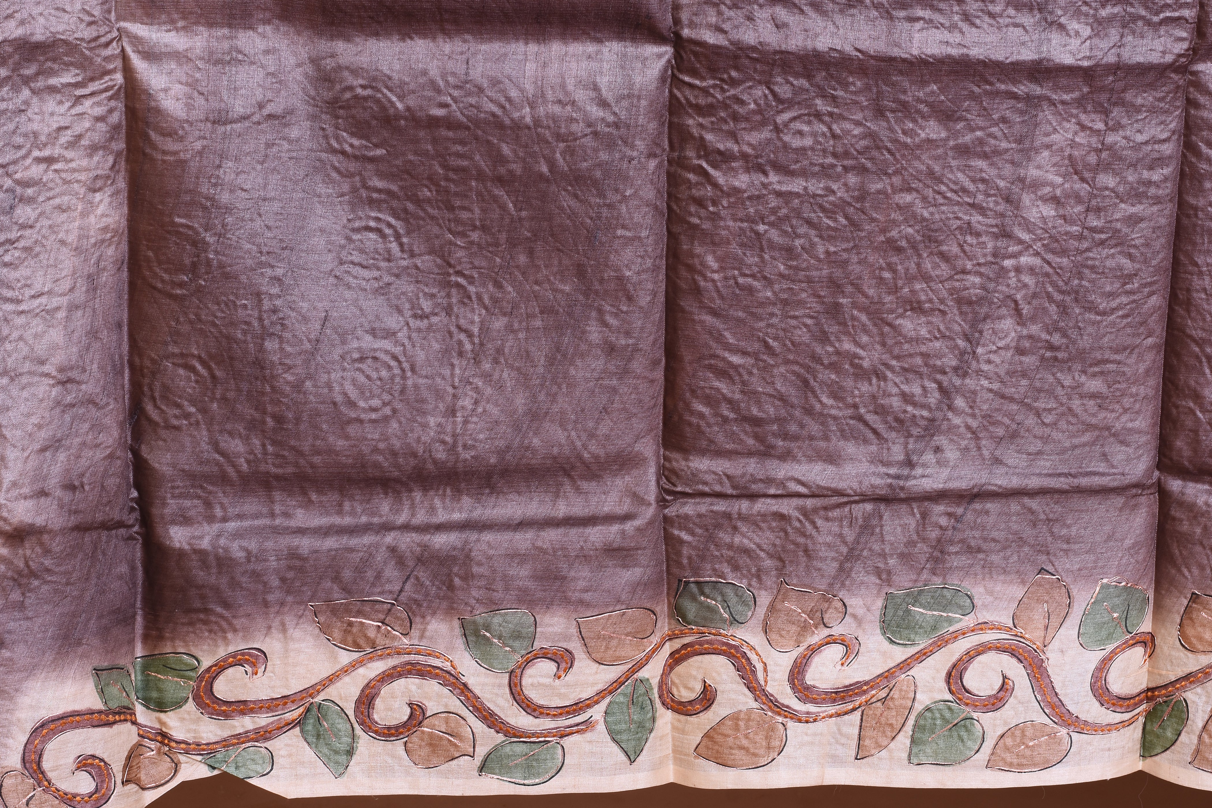 Pure Brown Tussar Silk Saree - Keya Seth Exclusive